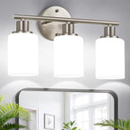 3-Light Black Bathroom Vanity Lights with Clear Glass Shades