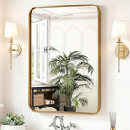 36x24 Inch Black Bathroom Wall Mirror for Over Sink