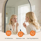 20x30 Inch Arched Black Bathroom Mirror | Vanity Wall Mirror