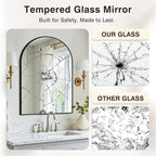 2-Pack Arched Black Bathroom Vanity Mirrors 30x20 Inch